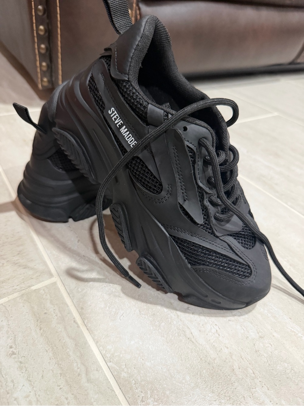 Steve Madden Black Chunky Athletic Sneakers